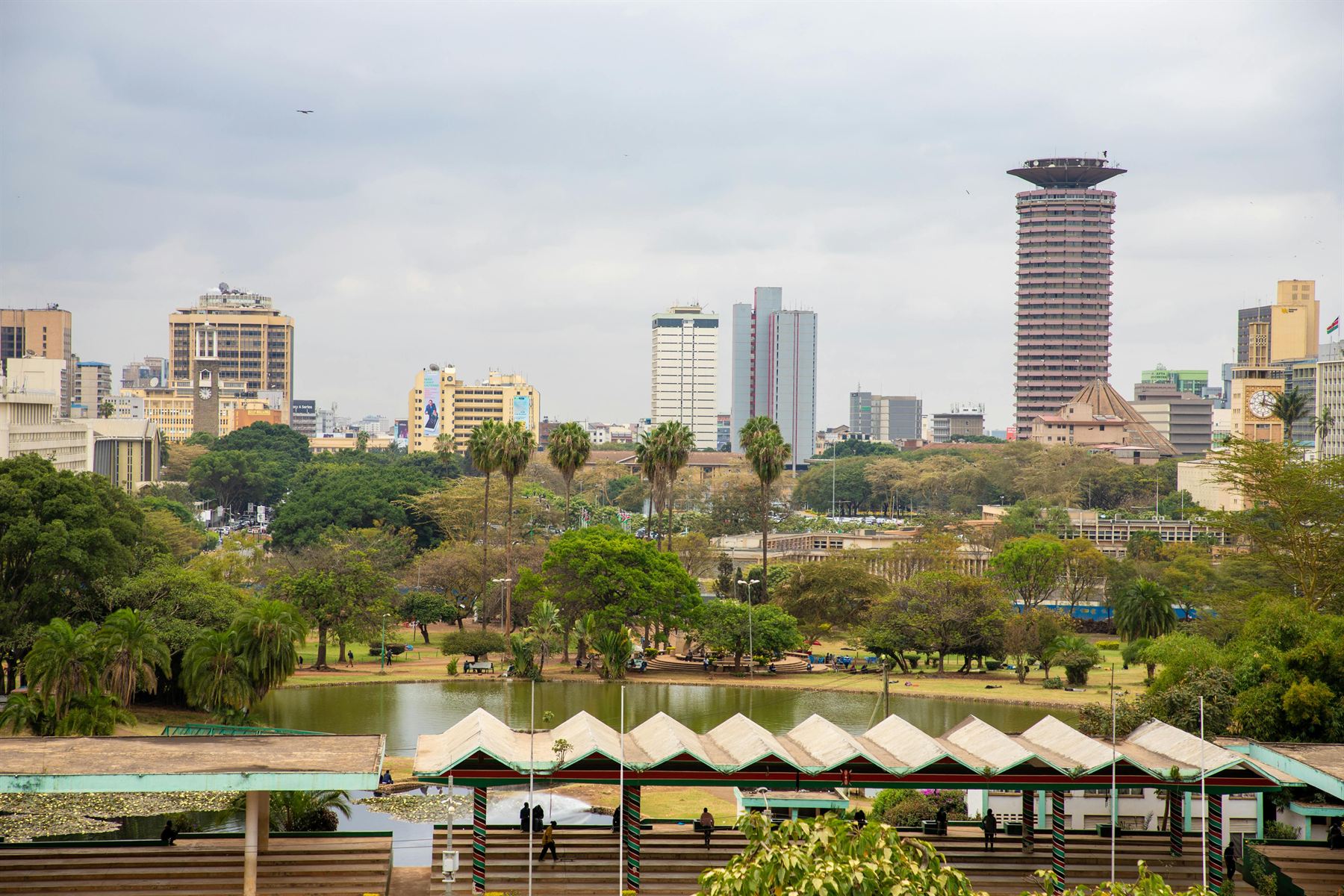 Nairobi skyline with KICC and Uhuru Park