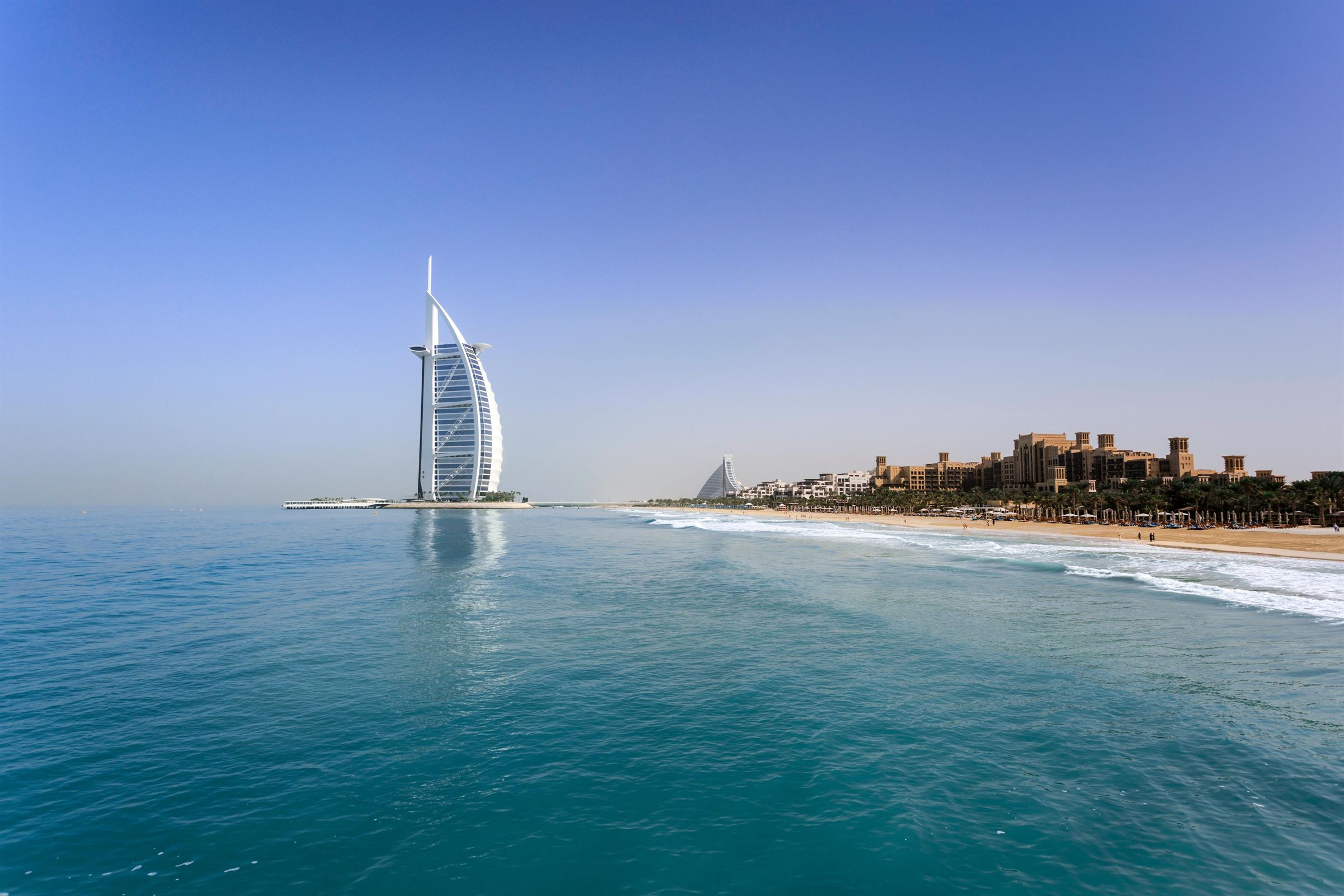 Burj Al Arab seen from the beach at Madinat Jumeirah